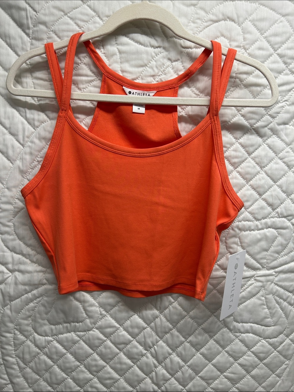 Athleta Bright Orange Double-Strap Crop Tank